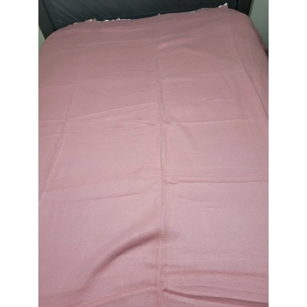 Vintage Chatham Blanket With Satin Edge Rose Pink Full Twin 72x84